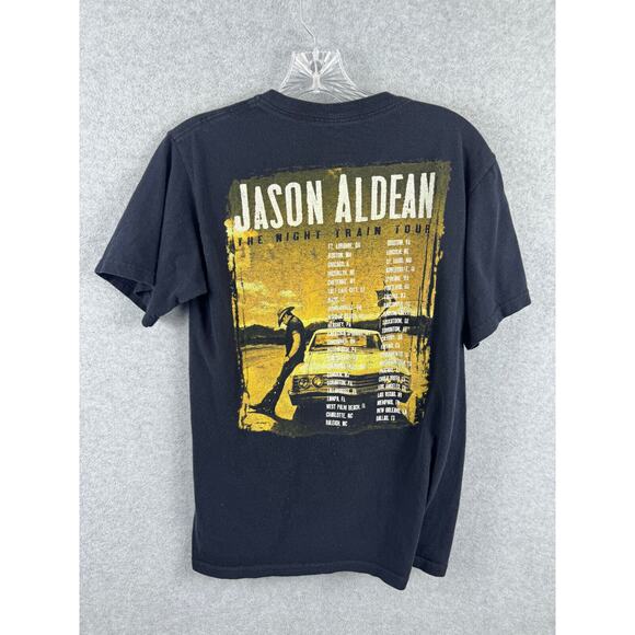Jason Aldean The Night Train Tour‎ Size S Black Short Sleeve Tee Country Music - Picture 2 of 8